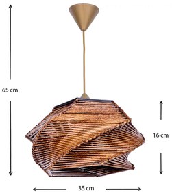 Φωτιστικό οροφής Conall Megapap E27 χάρτινο μονόφωτο χρώμα καφέ 35x35x65εκ.
