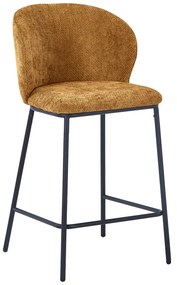 Σκαμπό μπαρ Karg pakoworld camel ύφασμα-πόδι μαύρο μέταλλο 49x46x93εκ