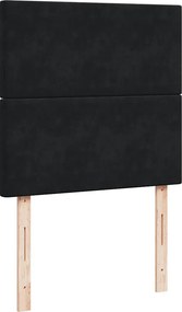 vidaXL Κρεβάτι Boxspring με Στρώμα Μαύρο 80 x 200 εκ. Βελούδινο