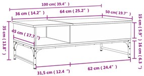 ΤΡΑΠΕΖΑΚΙ ΣΑΛΟΝΙΟΥ ΚΑΠΝΙΣΤΗ ΔΡΥΣ 100X50X35 ΕΚ. ΕΠ. ΞΥΛΟ/ΜΕΤΑΛΛΟ 845393