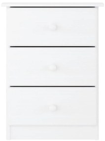 vidaXL Κομοδίνο ALTA Λευκό 41 x 35 x 55,5 εκ. από Μασίφ Ξύλο Πεύκου