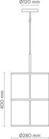 Κρεμαστό Φωτιστικό Rania Pendant 28cm Μαύρο