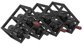 vidaXL Ράφι Κρασιού Μαύρο 63 x 16.5 x 25 εκ.
