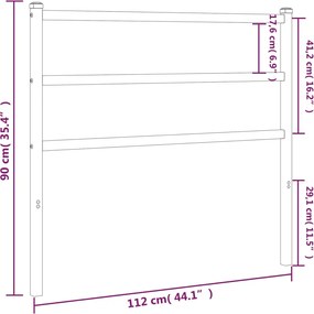 vidaXL Ανταλλακτικό κεφαλάρι Λευκό 107 εκ. Μεταλλικό