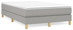 vidaXL Κρεβάτι Boxspring με Στρώμα Ανοιχτό Γκρι 120x200 εκ. Υφασμάτινο