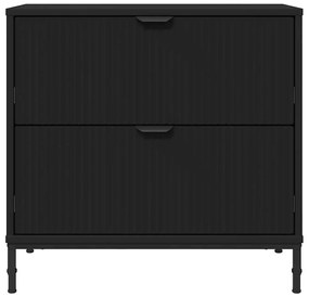 vidaXL Κομοδίνο με συρτάρι Μαύρο 63.5 x 36 x 61 εκ Επεξεργασμένο ξύλο