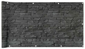 vidaXL Περίφραξη Μπαλκονιού Σχέδιο Ledge Stone Γκρι 400x90 εκ. PVC