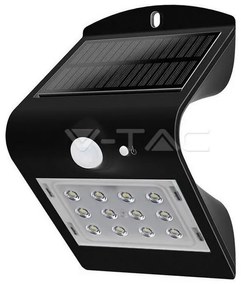 Ηλιακό Φωτιστικό LED 1.5W με Αισθητήρα Solar Wall Light Φως Ημέρας 4000K Μαύρο 8277 VTAC-8277-Μαύρο 8277
