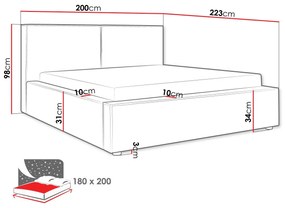 Κρεβάτι Clovis 117, Διπλό, Ανοιχτό καφέ, 180x200, Ταπισερί, Τάβλες για Κρεβάτι, 200x223x98cm, 117 kg | Epipla1.gr