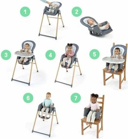 Καρεκλακι φαγητου μωρου Ingenuity Γκρι