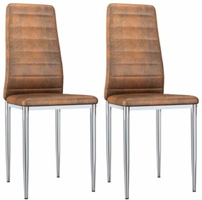 vidaXL Καρέκλες φαγητού 2 pcs Καφέ 41.5 x 48 x 99 εκ