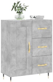 vidaXL Ντουλάπι Γκρι Σκυροδέματος 69,5x34x90 εκ. Επεξεργασμένο Ξύλο