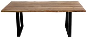 Τραπέζι Τραπεζαρίας ArteLibre BORACHIO Φυσικό/Μαύρο Ξύλο/Μέταλλο 160x90x77cm