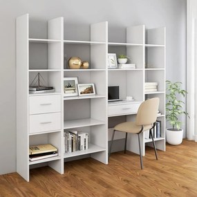 vidaXL Βιβλιοθήκη Λευκή 60 x 35 x 180 εκ. από Επεξ. Ξύλο