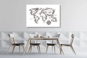 Εικόνα του παγκόσμιου χάρτη σε όμορφο σχέδιο - 90x60