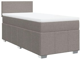 Κρεβάτι Boxspring με Στρώμα Taupe 90x190 εκ.Υφασμάτινο - Μπεζ-Γκρι