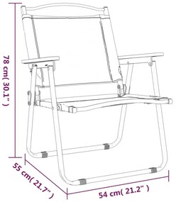 Καρέκλες Κάμπινγκ 2 τεμ. Μπεζ 54 x 55 x 78 εκ. Ύφασμα Oxford - Μπεζ