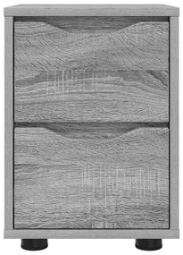 vidaXL Κομοδίνα με συρτάρι 2 pcs Γκρίζο Σονομα 30,5 x 30 x 43 εκ