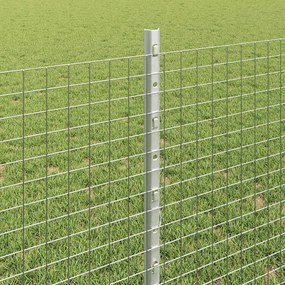 vidaXL Σιδερένιο πλέγμα με στήλη 25 x 0,8 m Ασημί Δίχτυ