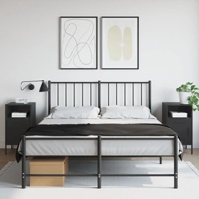 vidaXL Κομοδίνα 2 τεμ. Μαύρα 36x39x68 εκ. από Χάλυβα