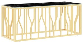 vidaXL Τραπέζι Σαλονιού Χρυσό 110x45x45 εκ. Ανοξείδωτο Ατσάλι &amp; Γυαλί