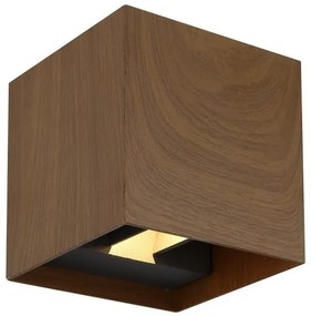 Απλίκα Φωτιστικό Τοίχου 2xLED 3W Κύβος IP54 616Lm Up Down Veronika Globo Lighting-34168W-Καφέ 34168W