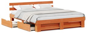 vidaXL Σκελετός Κρεβατιού Καφέ κεριού 180 x 200 cm Στερεό Ξύλο