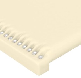 vidaXL Κεφαλάρι Κρεβατιού LED Κρεμ 147x16x78/88εκ. από Συνθετικό Δέρμα