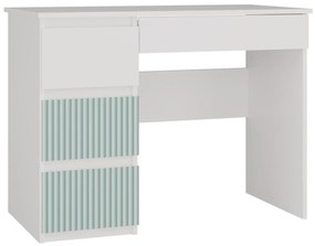 Τραπέζι γραφείου Mandeville E104, Με συρτάρια, 76x98x51cm, 34 kg, Άσπρο, Ανοιχτή μέντα | Epipla1.gr