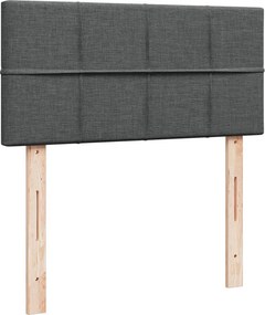 vidaXL Κρεβάτι Boxspring με Στρώμα Σκούρο Γκρι 100x200 εκ. Υφασμάτινο