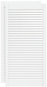 vidaXL Πορτάκια με Περσίδες 2 τεμ. Λευκά 99,3x49,4εκ Μασίφ Ξύλο Πεύκου