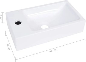 vidaXL Νιπτήρας Λευκός 400 x 220 x 90 χιλ. από SMC