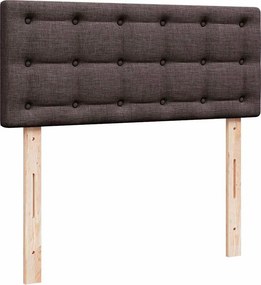 vidaXL Κρεβάτι Boxspring με Στρώμα Σκούρο Καφέ 120x190 εκ Υφασμάτινο