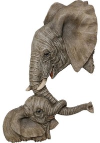 Διακοσμητικό Τοίχου Elephants Love Γκρι 59,5x8,5x77 εκ. - Γκρι