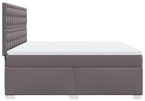 Κρεβάτι Boxspring με Στρώμα Γκρι 180x200 εκ. Συνθετικό Δέρμα - Γκρι