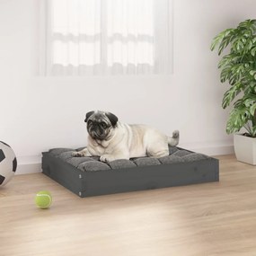 vidaXL Κρεβάτι Σκύλου Γκρι 61,5 x 49 x 9 εκ. από Μασίφ Ξύλο Πεύκου