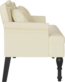 vidaXL Καναπές Chesterfield Κρεμ 120,5 x 65 x 75 εκ. Τεχνητό Δέρμα