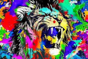 Εικόνα χρωματιστό κεφάλι λιονταριού