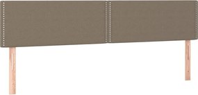 vidaXL Κρεβάτι Boxspring με Στρώμα Taupe 200x200 εκ. Υφασμάτινο