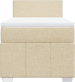 vidaXL Κρεβάτι Boxspring με Στρώμα Κρεμ 80 x 200 εκ. Υφασμάτινο