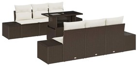 vidaXL Σετ Καναπέ Κήπου 7 pcs Καφέ και κρεμ 100 x 55 x 73 εκ.