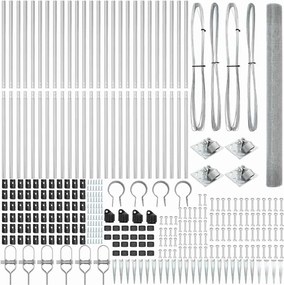 vidaXL Στύλος Περιφράξεων Ασημί 50 x 1,5 μ (19 x 19 mm δίχτυ) Ατσάλι