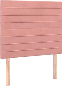 vidaXL Κρεβάτι Boxspring με Στρώμα Ροζ 100x200 εκ. Βελούδινο