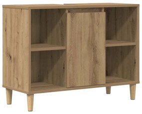 vidaXL Ντουλάπι Μπάνιου Αρτισιανή Δρυς 80 x 33 x 60 εκ. Επεξεργ. Ξύλο