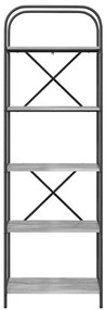 vidaXL Ράφι Βιβλίων Γκρι sonoma 60 x 30 x 183 εκ Επεξεργασμένο ξύλο