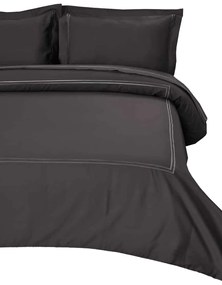 Σετ Παπλωματοθήκη Υπέρδιπλή 220x240 Satin Embroidered Classico 4-Anthracite Anna Riska