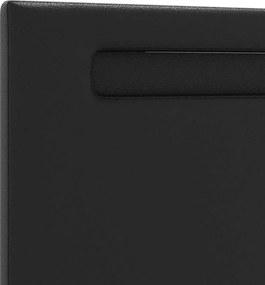 vidaXL LED κεφαλάρι Μαύρο 144 cm Τεχνητό Δέρμα