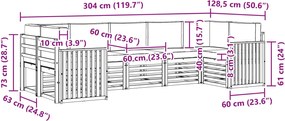 vidaXL Σειρά Καναπέ Εξωτερικού 7 pcs Λευκό και Ανοιχτό Γκρι