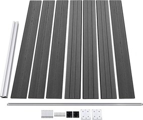 vidaXL Σετ Πάνελ Περίφραξης Μαύρο 526 x 146 εκ. από WPC