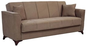 Kαναπές κρεβάτι Asma pakoworld 3θέσιος ύφασμα βελουτέ μόκα 217x76x85εκ